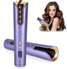 img 4 attached to 🔌 Meletee Cordless Unbound Auto Hair Curler: Wireless, Rechargeable, LCD Display, Ceramic Barrel