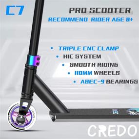 img 1 attached to Credo Street Pro Scooter: Perfect Stunt Scooter for Boys, Girls, and Teens - Suitable for All Riders (C7-Black/NEO)