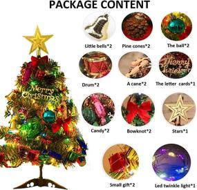 img 2 attached to 🎄 JUNRUO 21 Inch Tabletop Christmas Tree: Mini Artificial Tree with Lights for Xmas Decorations, Gifts & DIY Crafts