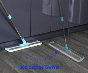 img 1 attached to 🧹 Extra Wide Extendable Handle Microfiber Hardwood Floor Cleaning Mop - Simple Houseware (18-Inch) with 3 Mop Pads