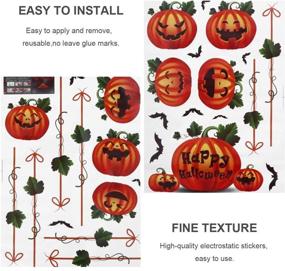 img 1 attached to 🎃 Halloween Window Clings Decorations Stickers - ONDY Halloween Pumpkin Decals for Windows, Glass Walls, Party Ornaments Static Stickers (Halloween 3)