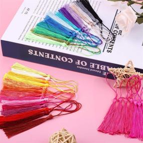 img 2 attached to Tassels for Bookmarks, Cridoz 120Pcs Soft Craft Mini Tassels with Loops - Silky Handmade for Crafts, Jewelry Making, and More - 30 Vibrant Colors Available