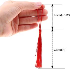 img 1 attached to Tassels for Bookmarks, Cridoz 120Pcs Soft Craft Mini Tassels with Loops - Silky Handmade for Crafts, Jewelry Making, and More - 30 Vibrant Colors Available