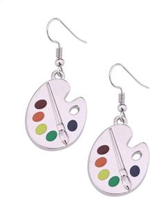 img 4 attached to Coadipress Palette Earrings Colorful Painter Girls' Jewelry