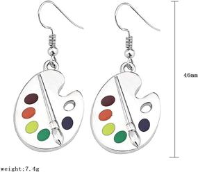 img 2 attached to Coadipress Palette Earrings Colorful Painter Girls' Jewelry