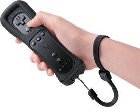 img 2 attached to 🎮 Wii Remote Controller - Replacement Gamepad (No Motion Plus) for Nintendo Wii and Wii U - Black with Silicone Case and Wrist Strap