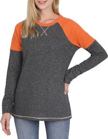 img 2 attached to 👚 Stylish Womens Crewneck Sweatshirts: Color Block Long Sleeve Tunic Tops for a Casual and Chic Look