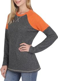 img 3 attached to 👚 Stylish Womens Crewneck Sweatshirts: Color Block Long Sleeve Tunic Tops for a Casual and Chic Look