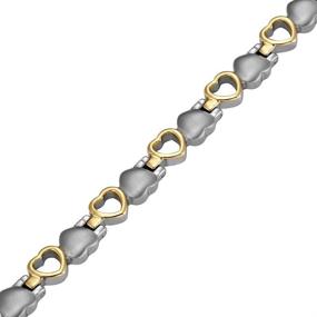 img 3 attached to Adjustable Women's Love Heart Titanium Magnetic Bracelet by Willis Judd