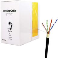 1000 ft. underground double jacket waterproof outdoor burial utp ethernet lan cable - black by five star cable logo