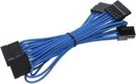 улучшите свой блок питания corsair с премиальным индивидуально оплетенным sata-кабелем в ярко-синем цвете. логотип