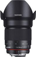 📸 canon black samyang sy24m-c 24mm f/1.4 wide angle lens logo