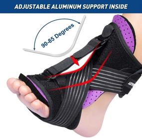 img 1 attached to 2021 Upgraded Purple Night Splint for Plantar Fasciitis, AiBast Adjustable Ankle Brace Foot Drop Orthotic Support for Arch Foot Pain, Achilles Tendonitis, Women, Men