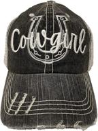 🤠 distressed baseball hat for women by may & gray - ideal western cowgirl style logo