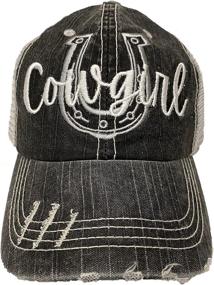 img 2 attached to 🤠 Distressed Baseball Hat for Women by May & Gray - Ideal Western Cowgirl Style