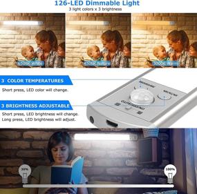 img 3 attached to 🔦 Enhanced LED Motion Sensor Cabinet Light: Wireless USB Rechargeable- 126 LED Kitchen Night Lights!"