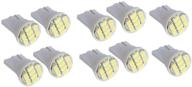 🚗 cutequeen t10 white led car lights bulb 900lumens for car boot trunk, map light, number plate, license light (3020 8smd 10pcs) logo