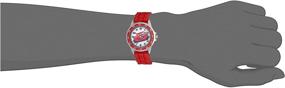 img 2 attached to 🕒 Official Lightning McQueen Analog Watch for Kids - Silver-Tone Casing, Red Bezel, Red Strap; Time-Teacher Watch, Safe for Children - Model: CZ1009