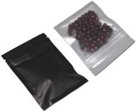 premium matte black 100-piece airtight mylar zipper lock bags – smell proof food storage & candy packaging pouch, resealable & heat sealable (3x3.9 inch) logo