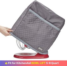img 3 attached to 🔒 Protective Quilted Dust Cover with Pockets for KitchenAid Bowl Lift 5-8 Quart Mixers - Grey (Patent Design)