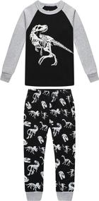 img 2 attached to Dinosaurs Pajamas Christmas Children Jammies Boys' Clothing via Sleepwear & Robes
