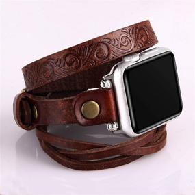 img 3 attached to 📿 VIQIV Длинный многослойный браслет-ремешок для Apple Watch 38мм 40мм 42мм 44мм - Совместим с iWatch Series SE 6/5/4/3/2/1, стильный ювелирный браслет для мужчин и женщин