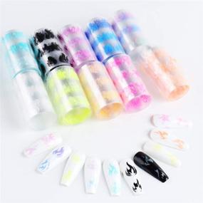 img 3 attached to 🔥 Dornail 10 Rolls Fire Flame Nail Transfer Stickers - Fluorescent Nail Art Sticker Decals for Foil Nail Decoration; Great Nail Accessories