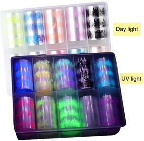 img 2 attached to 🔥 Dornail 10 Rolls Fire Flame Nail Transfer Stickers - Fluorescent Nail Art Sticker Decals for Foil Nail Decoration; Great Nail Accessories