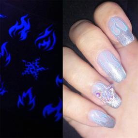 img 1 attached to 🔥 Dornail 10 Rolls Fire Flame Nail Transfer Stickers - Fluorescent Nail Art Sticker Decals for Foil Nail Decoration; Great Nail Accessories