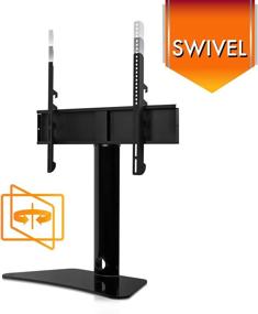 img 3 attached to Universal Swivel TV Stand with Height Adjustable Tabletop Mount - Fits 32 to 65 Inch Flat Screens - Anti-Tip, Tempered Glass Base - 88 lbs Capacity