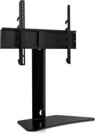 universal swivel tv stand with height adjustable tabletop mount - fits 32 to 65 inch flat screens - anti-tip, tempered glass base - 88 lbs capacity logo