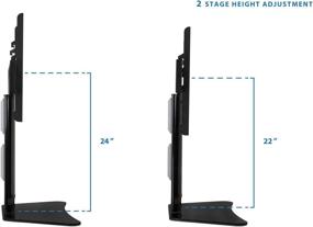 img 2 attached to Universal Swivel TV Stand with Height Adjustable Tabletop Mount - Fits 32 to 65 Inch Flat Screens - Anti-Tip, Tempered Glass Base - 88 lbs Capacity