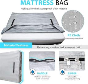 img 2 attached to 🛏️ VIVOHOME King Size Waterproof Mattress Bag | Reusable Cover w/ 8 Reinforced Handles & 2 Heavy Duty Zippers for Moving & Storage | 82x79x16 inch