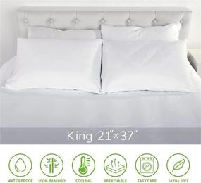 img 3 attached to King Size Triple Layer Waterproof Bamboo Pillow Protector Set of 2 - Zippered King Pillow Covers