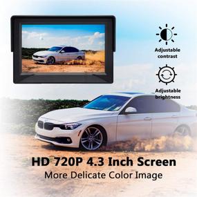 img 2 attached to 📷 AMTIFO HD Monitor Kit - Backup Camera for Car Supporting 2 Licence Plate Cameras, Rear/Front View Observation System for Trucks, Cars, Campers with DIY Guide Lines and Superior Night Vision - A12