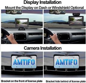 img 3 attached to 📷 AMTIFO HD Monitor Kit - Backup Camera for Car Supporting 2 Licence Plate Cameras, Rear/Front View Observation System for Trucks, Cars, Campers with DIY Guide Lines and Superior Night Vision - A12