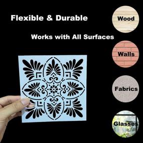 img 1 attached to 🎨 16 Pack Mandala Stencils Template - 6x6 Inch-3 Painting Drawing Stencils for DIY Rock, Floor, Wall, Tile, Fabric, Furniture Crafts Projects - Home Decoration, Painting Art - Reusable Stencils