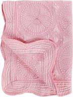 soft and stylish embossed cotton quilt for toddlers and babies - all-season lightweight blanket for newborn boys/girls (pink) logo