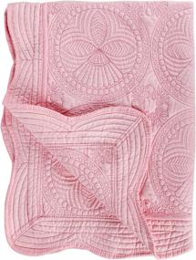 img 4 attached to Soft and Stylish Embossed Cotton Quilt for Toddlers and Babies - All-Season Lightweight Blanket for Newborn Boys/Girls (Pink)