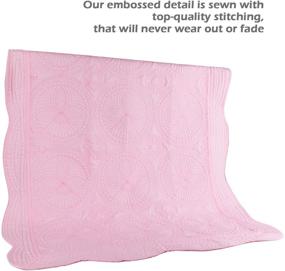 img 2 attached to Soft and Stylish Embossed Cotton Quilt for Toddlers and Babies - All-Season Lightweight Blanket for Newborn Boys/Girls (Pink)