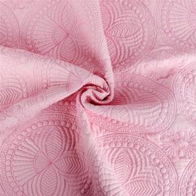 img 1 attached to Soft and Stylish Embossed Cotton Quilt for Toddlers and Babies - All-Season Lightweight Blanket for Newborn Boys/Girls (Pink)