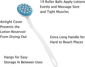 img 1 attached to 🌊 Blue Remedy Lotion Applicator and Massager – Handheld Long Handled Easy Reach Roll-On Dispenser for Sunscreen, Cream, Shower Gel on Back, Legs and Feet, 3 x 1.5 x 2 Inches