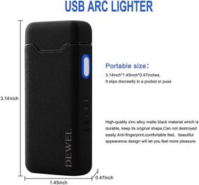 img 2 attached to 🔥 DEWEL Rechargeable Arc Lighter - USB Electric Plasma Flameless Windproof Lighter with Power Display for Camping, Fire Starting, Hunting, Backpacking, Hiking in Matte Black