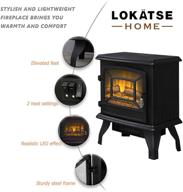 🔥 lokatse home 17" electric fireplace space stove heater freestanding – realistic flame, 2 heat modes, overheating safety logo