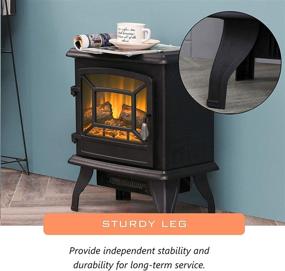 img 3 attached to 🔥 LOKATSE HOME 17" Electric Fireplace Space Stove Heater Freestanding – Realistic Flame, 2 Heat Modes, Overheating Safety