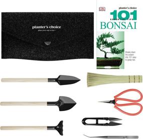 img 2 attached to 🌿 Planters' Choice Premium Bonsai Tool Kit + Bonsai 101 Book: Essential Set for Bonsai Enthusiasts - Includes Wooden Rake, Spades, Scissors, Tweezers, Bamboo Brush, Pruning Shears in Fabric Storage Holder