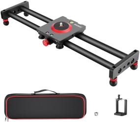 img 4 attached to Neewer 16''/40cm Carbon Fiber Camera Slider with 4 Bearings - Compatible with iPhone 13, Android Phones, and Mirrorless Cameras - Supports up to 2.2lbs/1kg