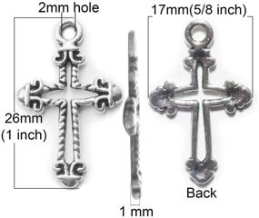 img 2 attached to 🔗 Heather’s CF Small Crosses - Silver Mini Cross Charms: Beads & Pendants for Jewelry Making - Tiny Cross Pendant for Women - Bulk Cross Charms