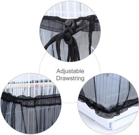 img 3 attached to 🕊️ High-Quality Black Birdcage Cover Seed Catcher Skirt Guard by POPETPOP – Nylon Mesh Net Cover