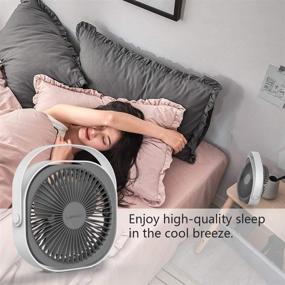 img 1 attached to 🌬️ LaHuko 8-inch USB Desk Fan 4000mAh: Ultra Silent Fast Air Circulation | Rechargeable 360° Adjustable 3 Modes | Strong Wind with Handle | Ideal for Travel, Office, Bedroom, Household (2021)